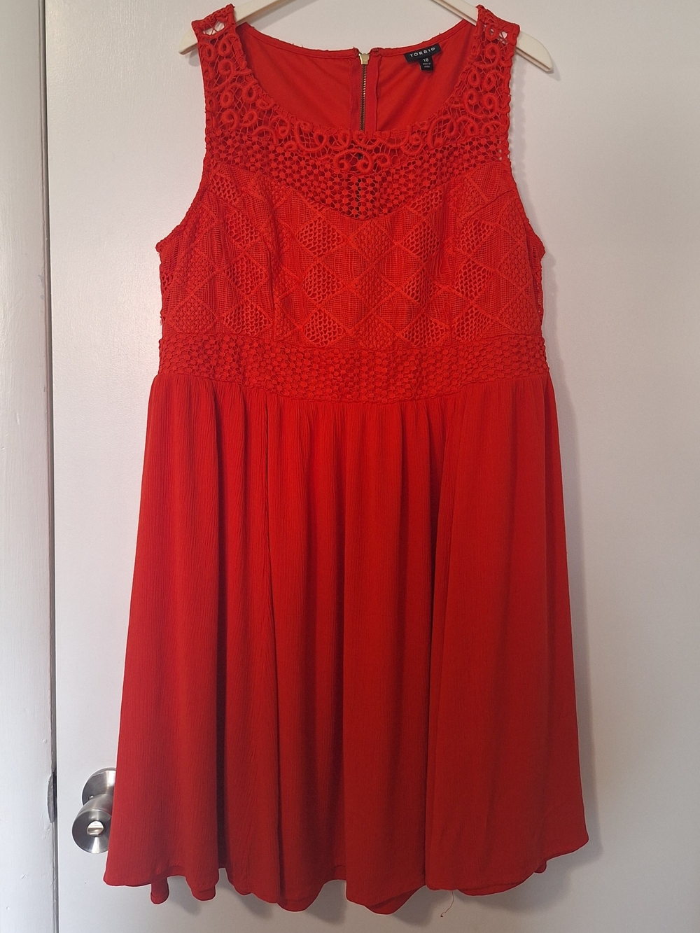 Torrid Red Sleeveless Woven Detail Short Dress Size 18